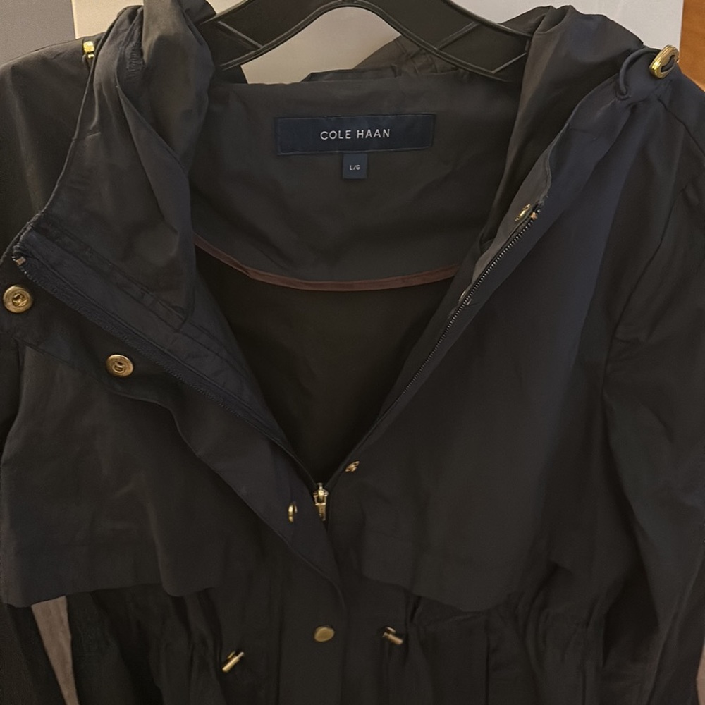 Cole Haan Navy Blue Raincoat - Picture 2 of 6